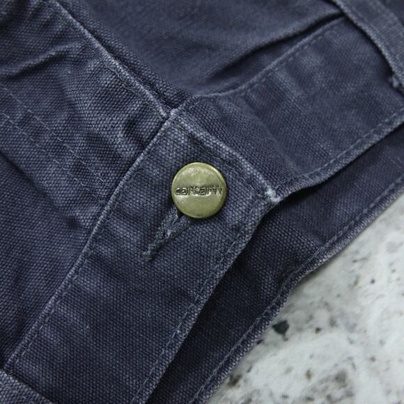 RARE Vintage Carhartt B25 PTB Petrol Blue - Grey Carpenter Shorts 31x8.15 - Picture 13 of 14